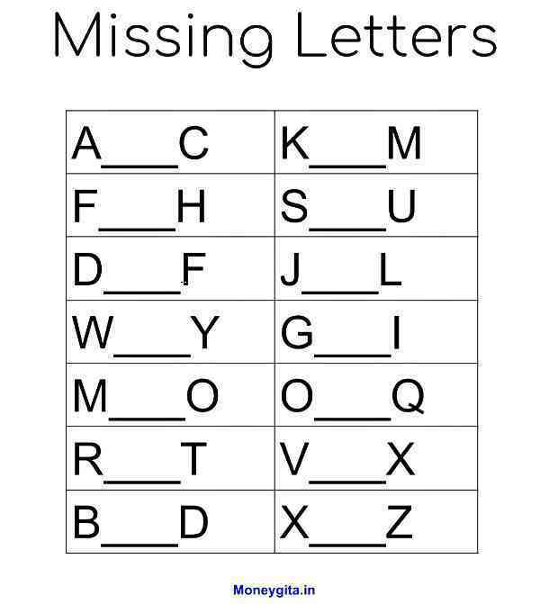 A to z worksheet for nursery