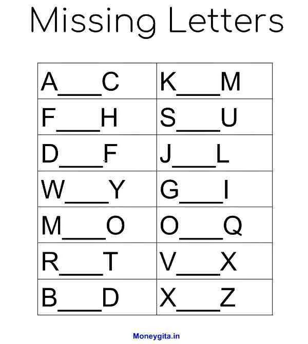 A to z worksheet for nursery