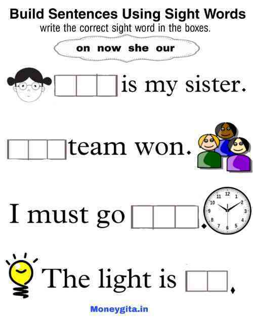 Nursery worksheet English