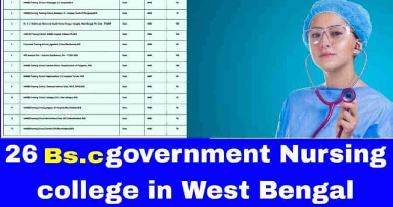 BS.c Nursing Government Colleges In West Bengal 2023