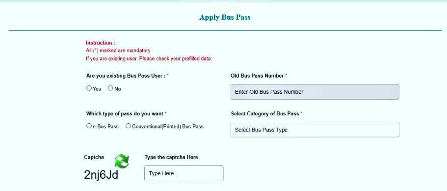 DTC Bus Pass online apply