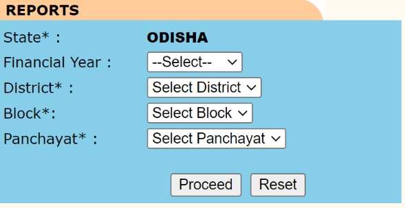 Odisha Job Card Number Search