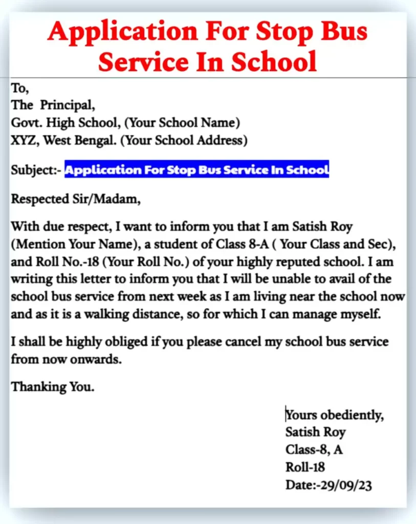 Application for Stop Bus Service in School