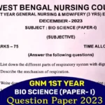 WB GNM 1st Year Question Paper