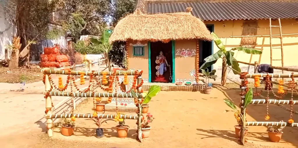 saraswati puja pandal village