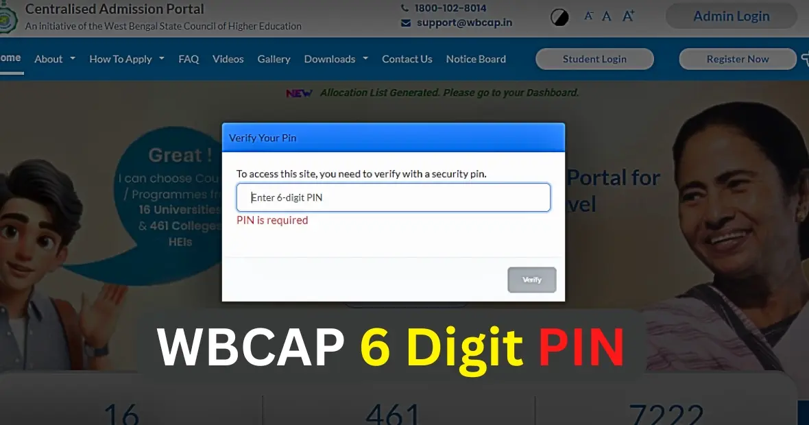 WBCAP Portal 6 Digit PIN