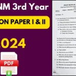 GNM Nursing Question Paper 3rd Year PDF West Bengal 2024